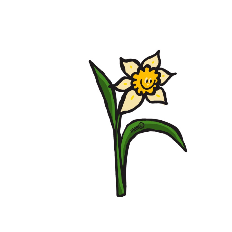 Handgetekende bloemenillustratie door Marretjes